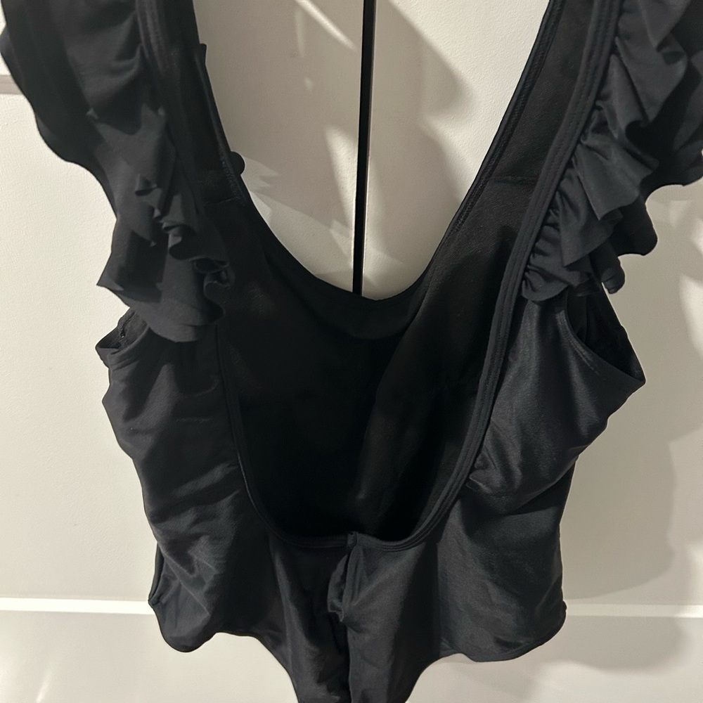 Black Ruffled Swimsuit - Picture 2 of 2